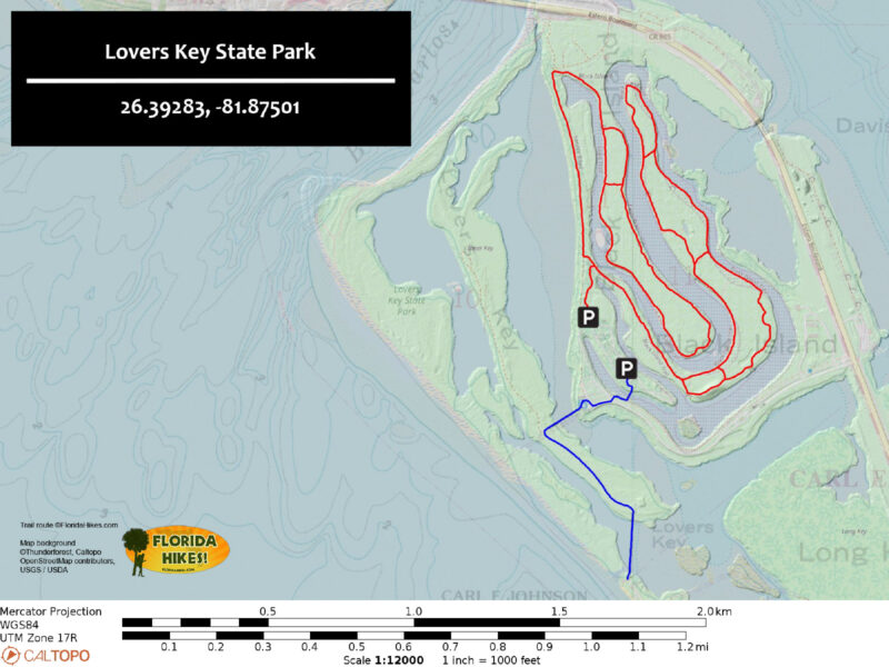 Black Island Trail Lovers Key - Lovers Key State Park Trail Map 800x600 